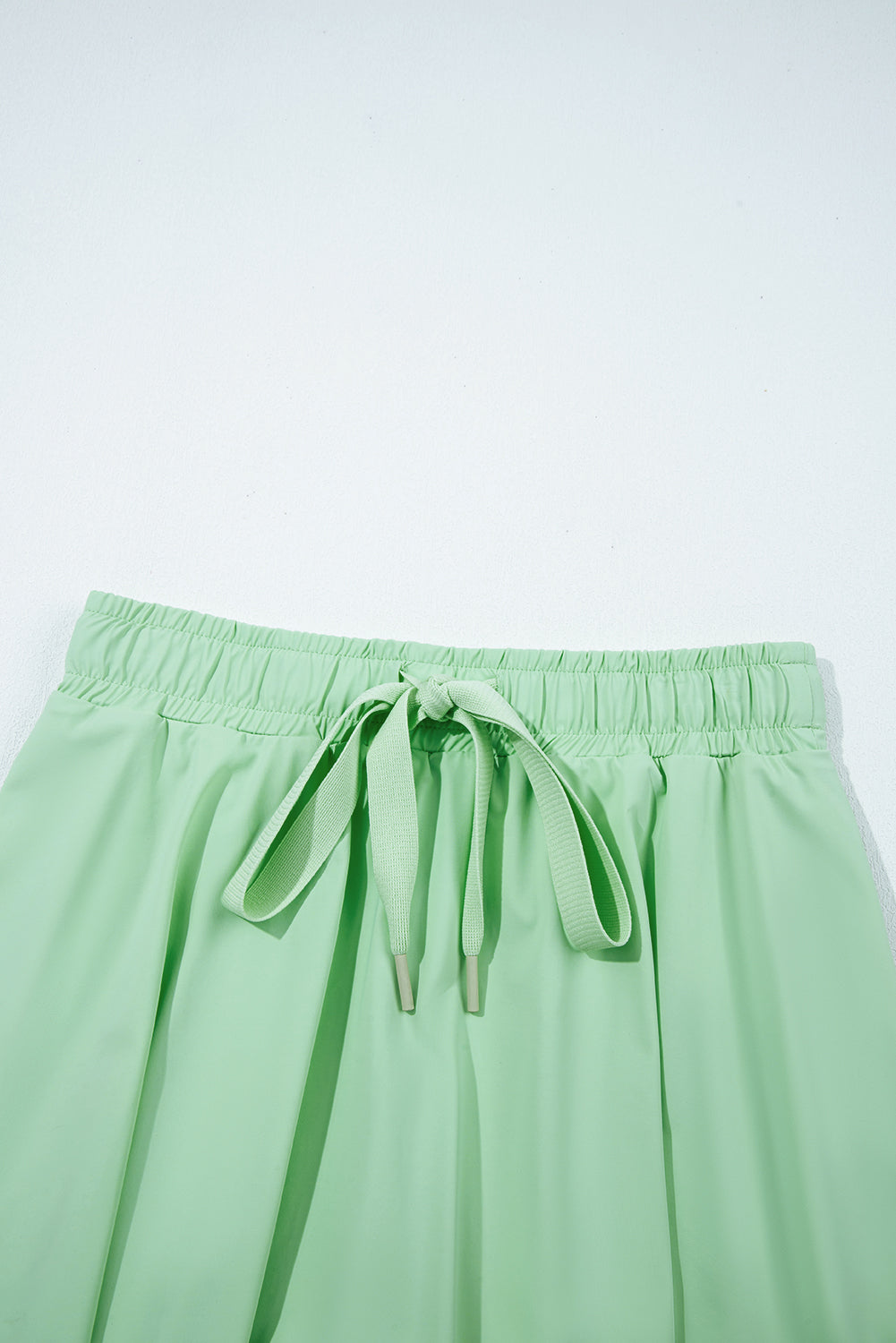 Solid Drawstring Elastic Waist Lined Tennis Skort