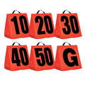 SOLID WEIGHTED FOOTBALL YARD MARKERS | FOOTBALL FIELD MARKERS