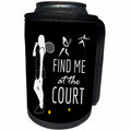 3dRose Alexis Design - Sport Tennis - Tennis. Find me at the court, elegant composition on black - Can Cooler Bottle Wrap (cc_281281)