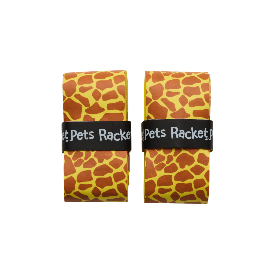 Overgrip Tape for Tennis Racket - Orange Giraffe (pack of 2)