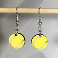 Tennis Ball Wooden Dangle Earrings | Sports Jewelry