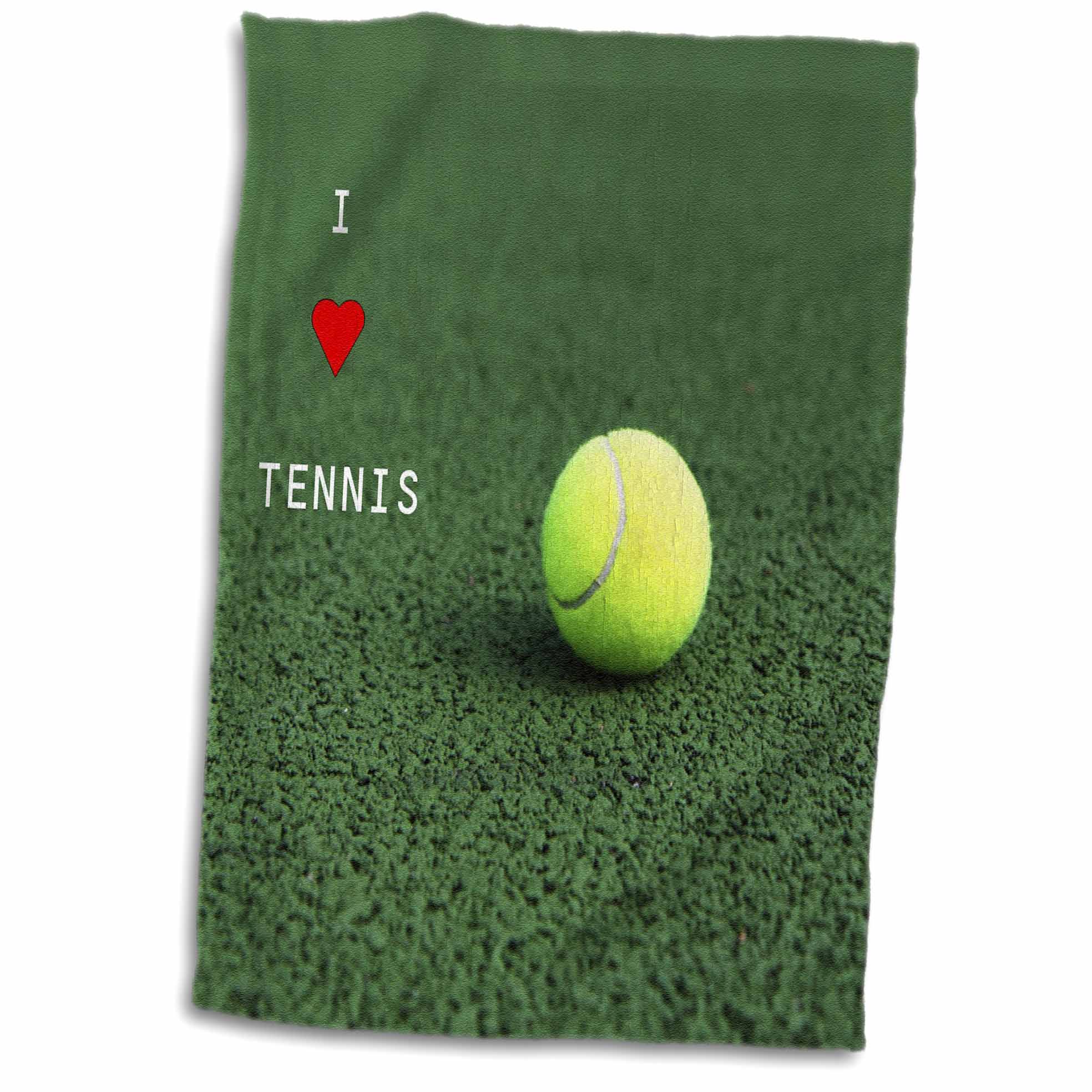 3dRose Florene Sports - I Love Tennis - Towels (twl-50212)