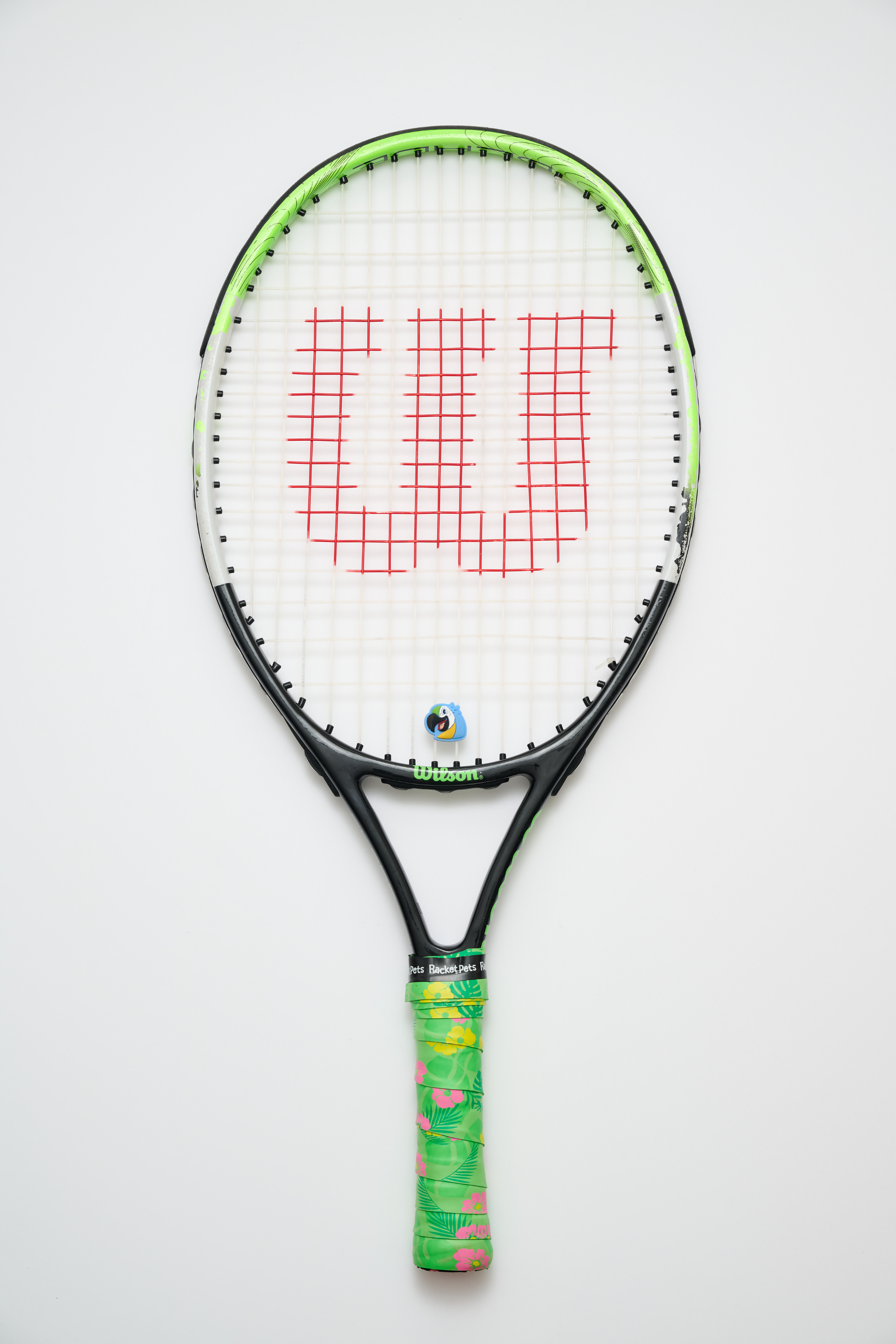 Parrot Tennis Overgrip Tape and Matching Shock Absorbing Dampener for Tennis Racket