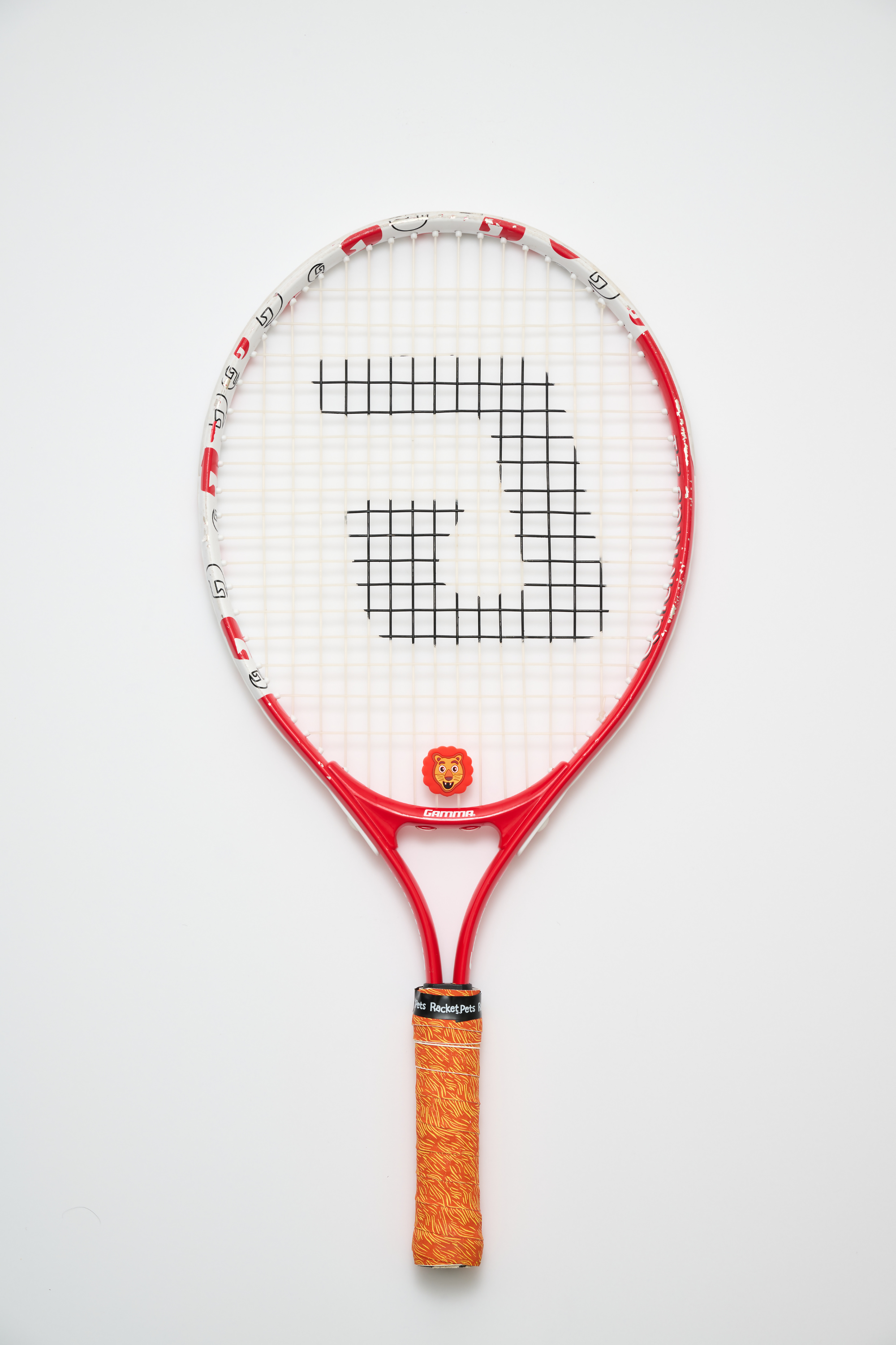 Lion Orange  Tennis Overgrip Tape and Matching Shock Absorbing Dampener for Tennis Racket