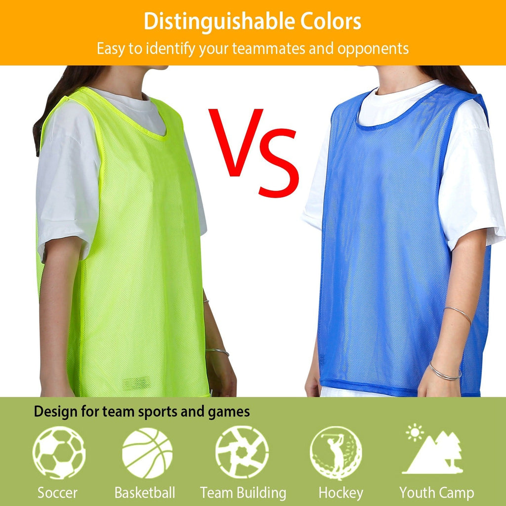 5Pcs Mesh Scrimmage Vests Soccer Basketball Team Training Pinnies Jerseys Shirt Adult Plus Size