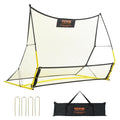Soccer Trainer, 2-IN-1 Portable Soccer Rebounder Net, 71"x40" Iron Soccer Practice Equipment, Sports Football Rebounder Wall with Portable Bag, Perfect for Team Solo Training, Passing, Volley