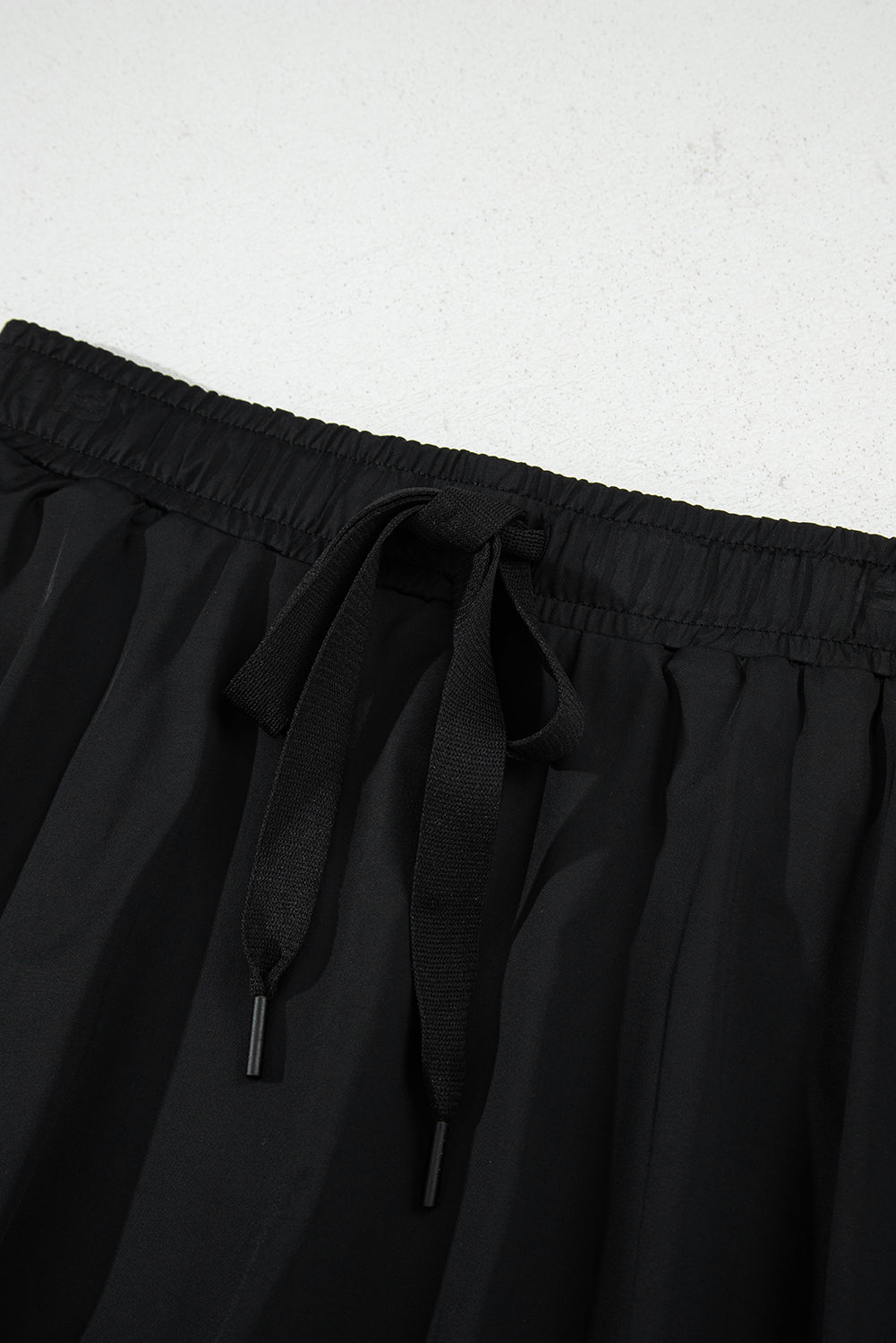 Solid Drawstring Elastic Waist Lined Tennis Skort