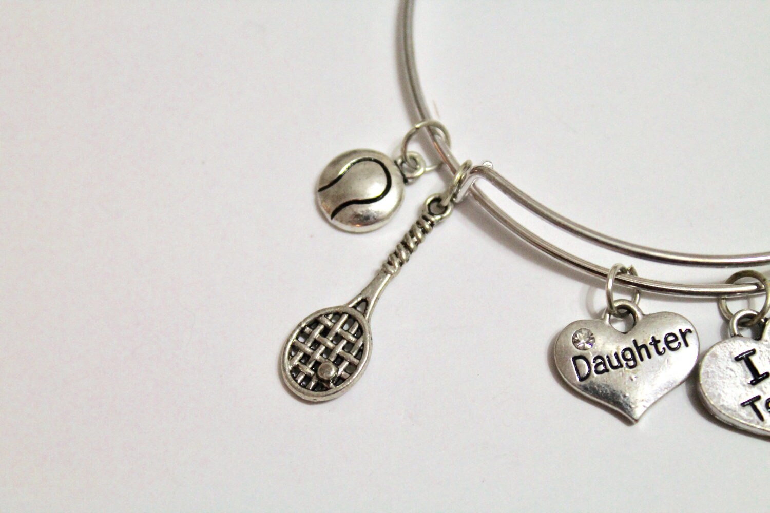 Tennis Mom Expandable Bangle Charm Bracelet, Tennis Grandmother Gift, Tennis Bracelet, Gift For Mom, Gift For Her, Jewelry Gift For Wife