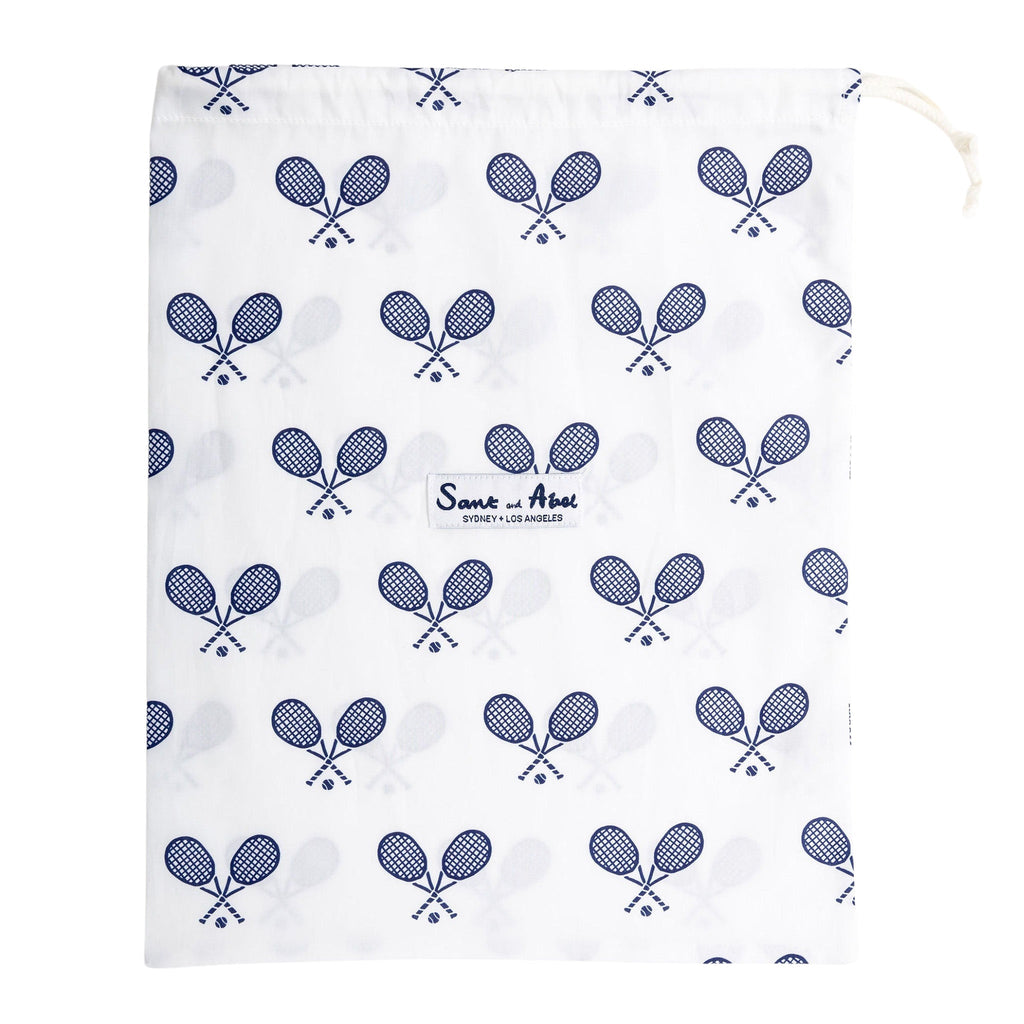 Men's Tennis Navy Long PJ Set - Organic Cotton Poplin