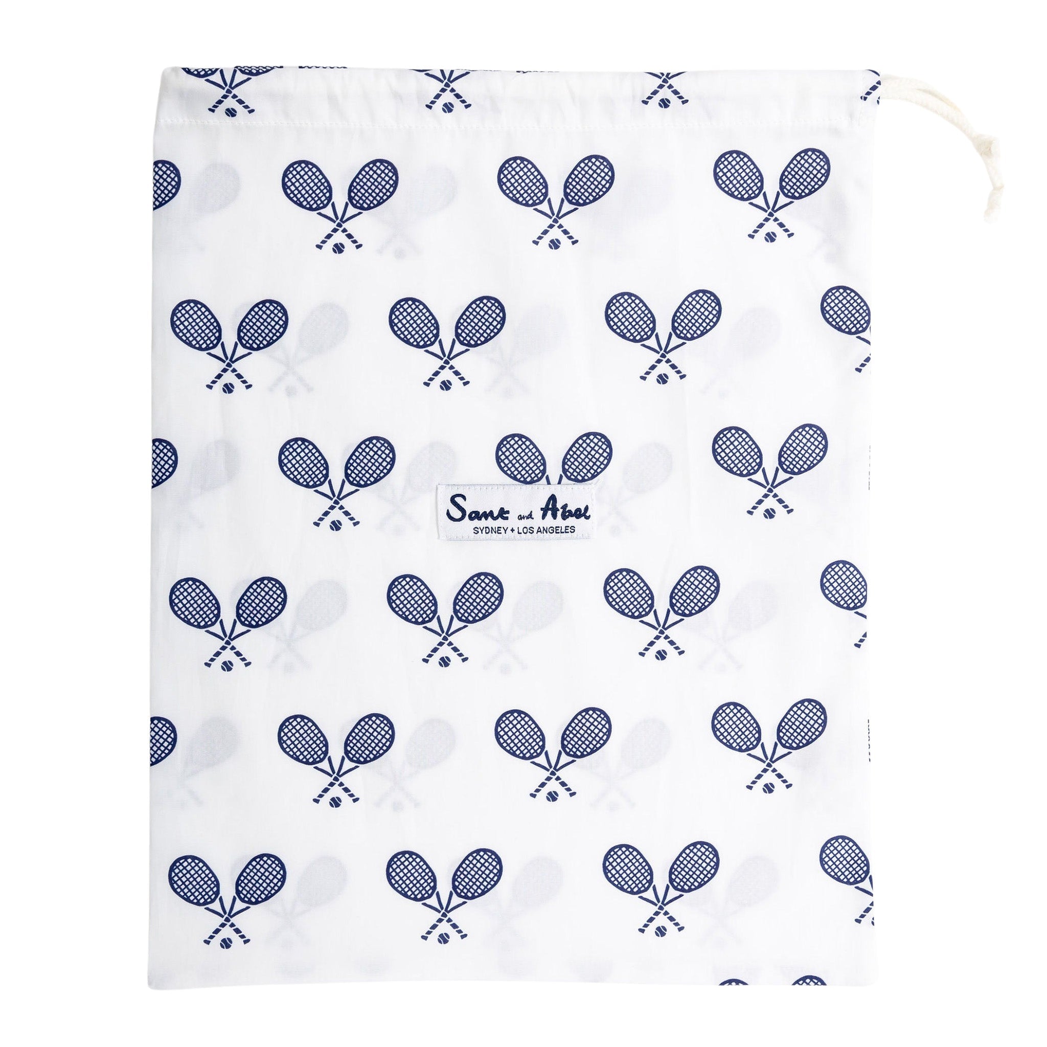 Men's Tennis Navy Long PJ Set - Organic Cotton Poplin
