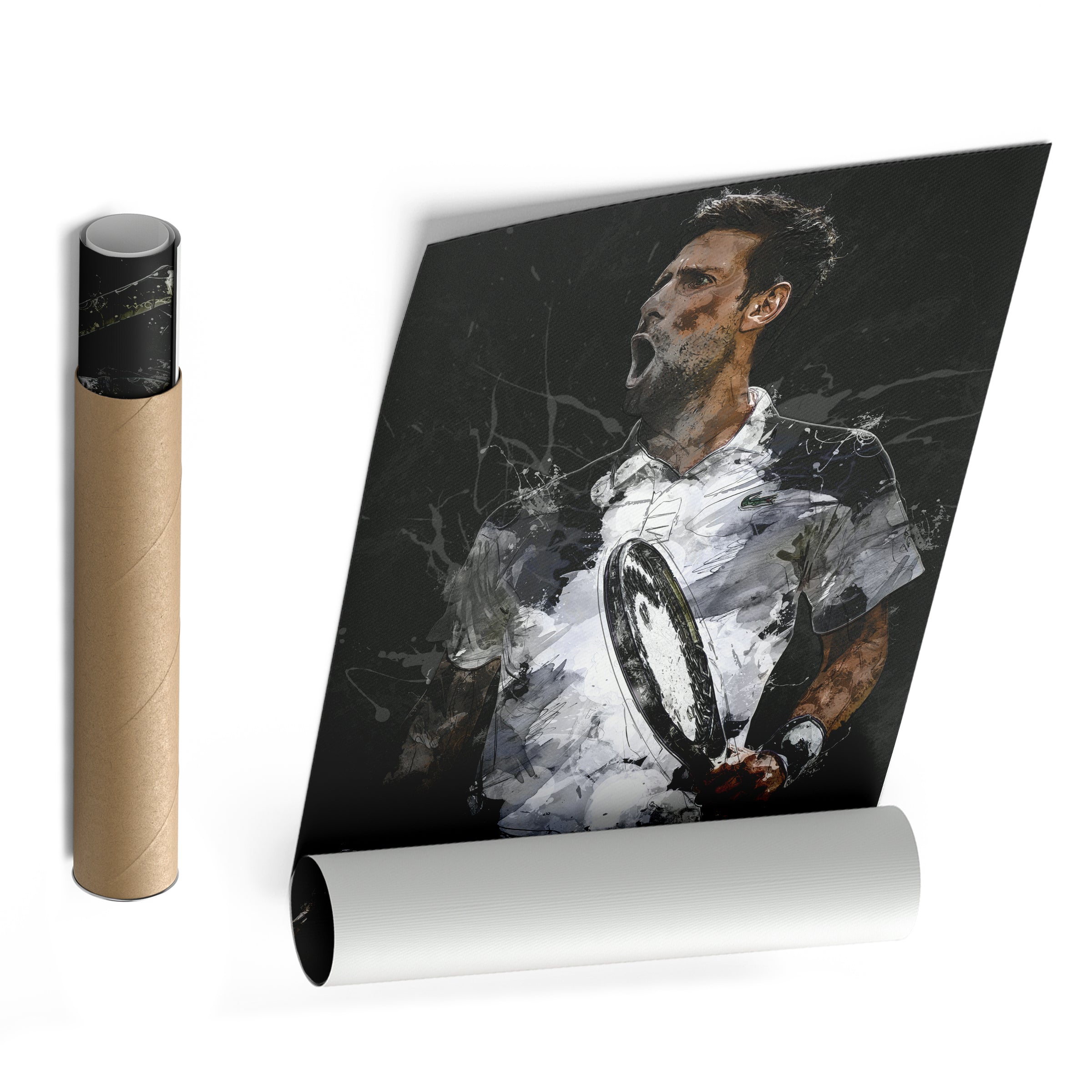 Novak Djokovic Canvas Print – Iconic Tennis Wall Art for Man Cave or Home