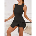 Sleeveless Side Slit Yoga Tennis Skirt Sport Dress